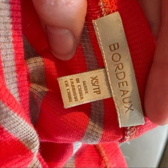 Bordeaux Orange Striped Pullover Sweater Womens XS Y2K Blouse Casual Cozy - Picture 4 of 7